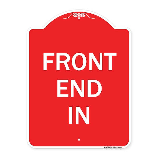 Signmission Designer Series Sign-Front End In, Red & White Aluminum Architectural Sign, 18" x 24", RW-1824-23938 A-DES-RW-1824-23938 - main